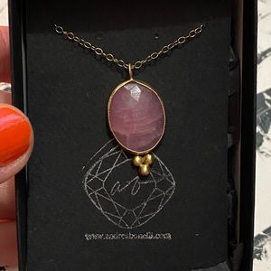 Andrea Bonelli Pink Sapphire & Gold Necklace